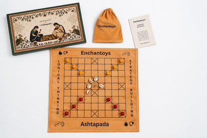 Ashta Pada Native Game - Raw Silk Indian Strategy Game