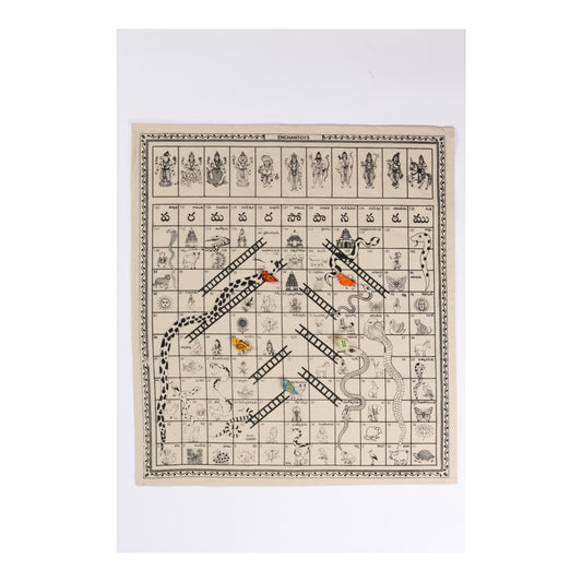 Enchnatoys Vaikunta Pali Cotton  Cloth Board Game | Indian Snakes & Ladders|Mokshapatam|