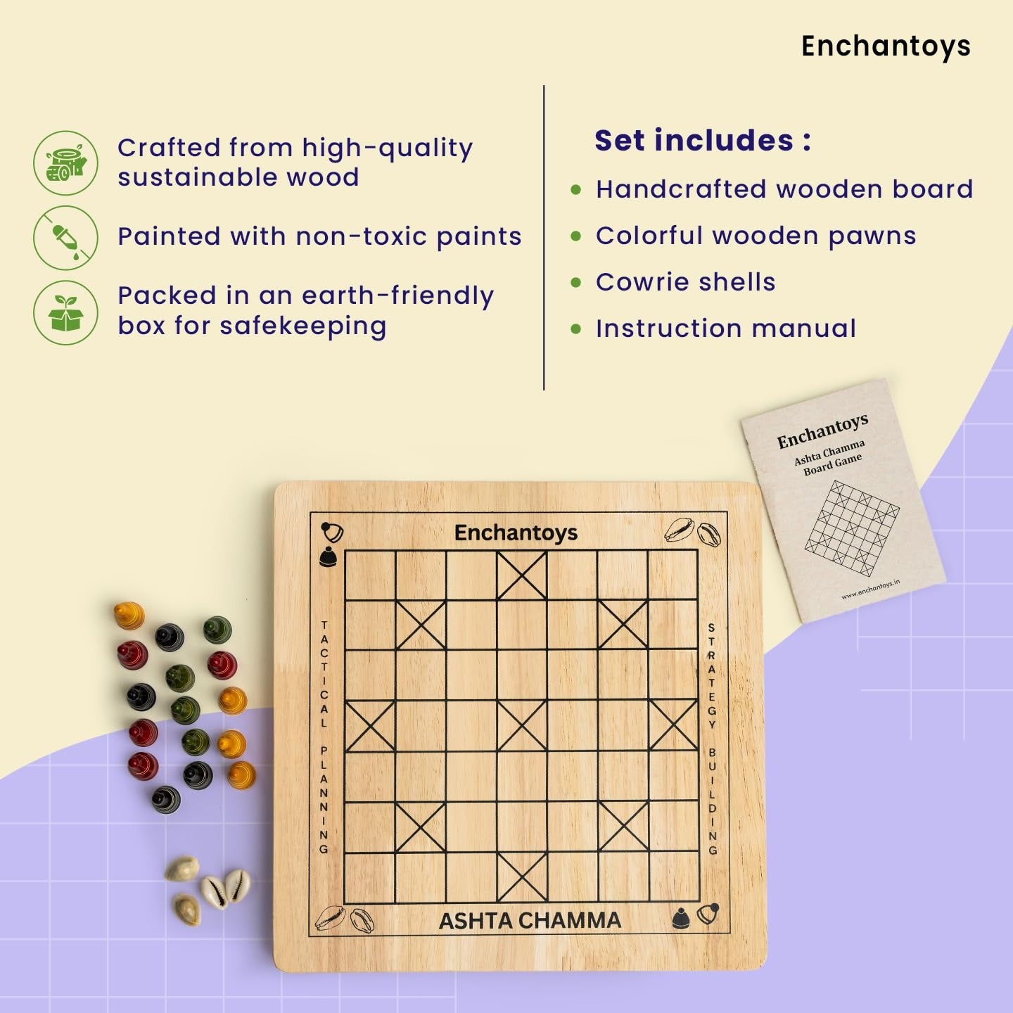 Buy Ashta Chamma Peeta – Trending Handcrafted Wooden Board Game Online On Enchantoys