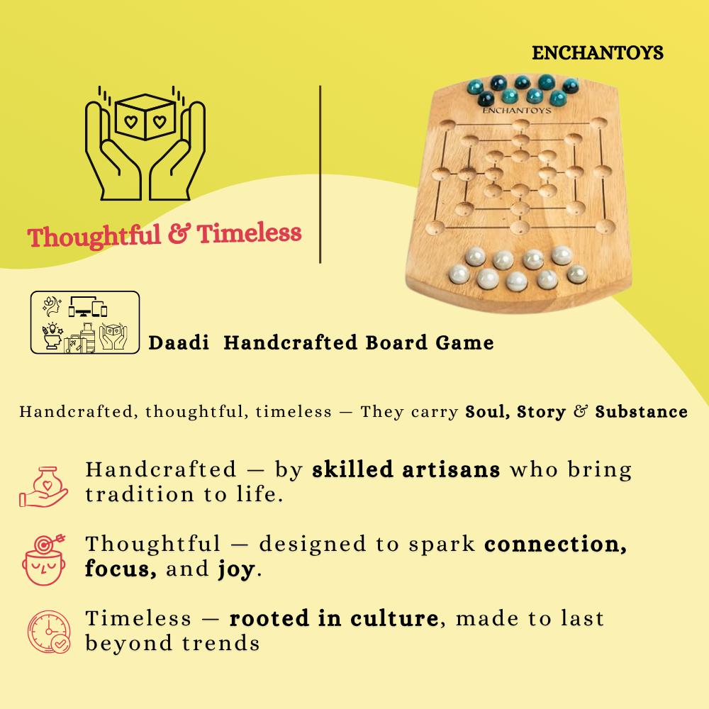 Buy Daadi Peeta Wooden Board Game – Classic Indian Strategy Online On Enchantoys