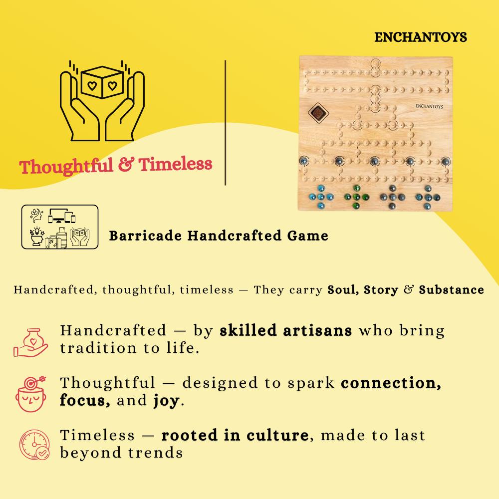 Buy Barricade Wooden Board Game –Strategy,Logical & Handcrafted Online On Enchantoys