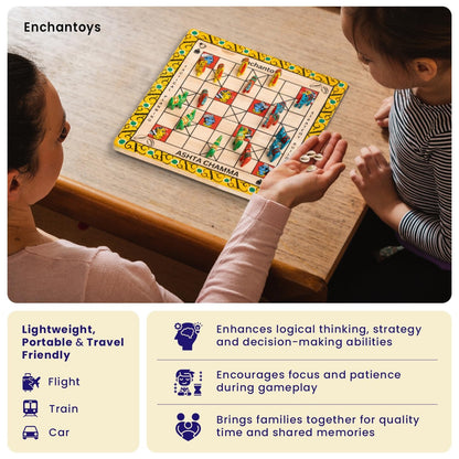 Buy Handpainted Indian Ashta Chamma Board Game-Elephant Coins Online On Enchantoys
