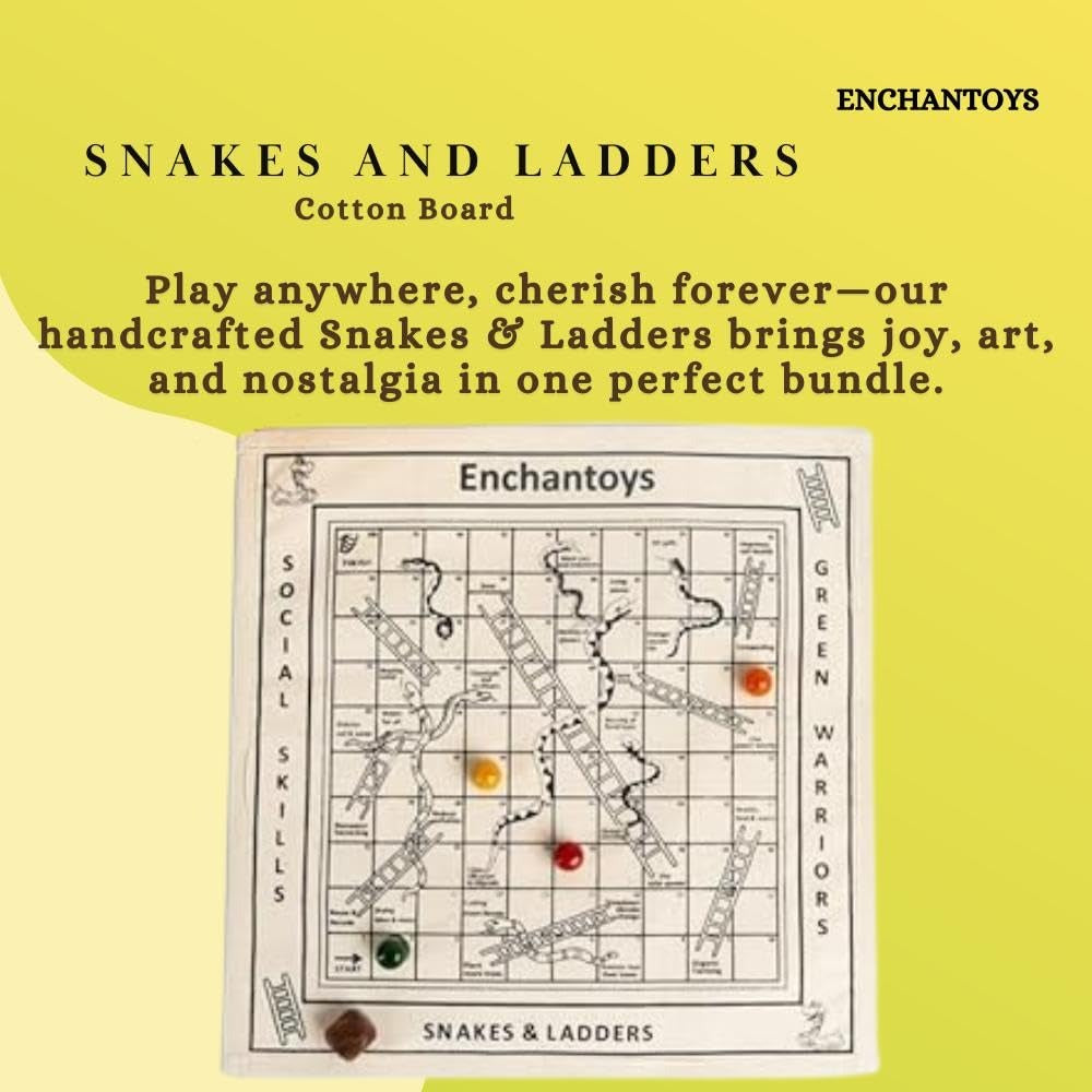 Buy Snakes & Ladders Cotton Cloth– Saanp Seedhi Eco-Board Game Online On Enchantoys