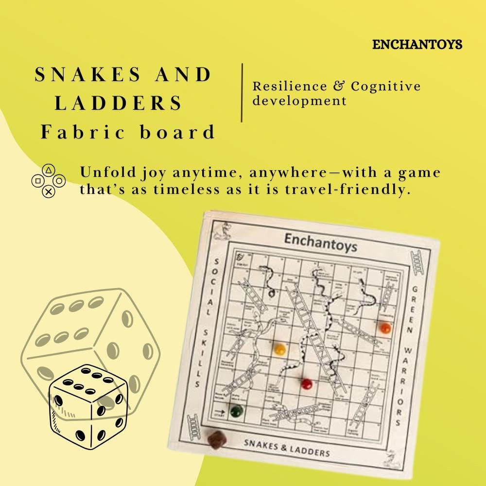 Buy Snakes & Ladders Cotton Cloth– Saanp Seedhi Eco-Board Game Online On Enchantoys