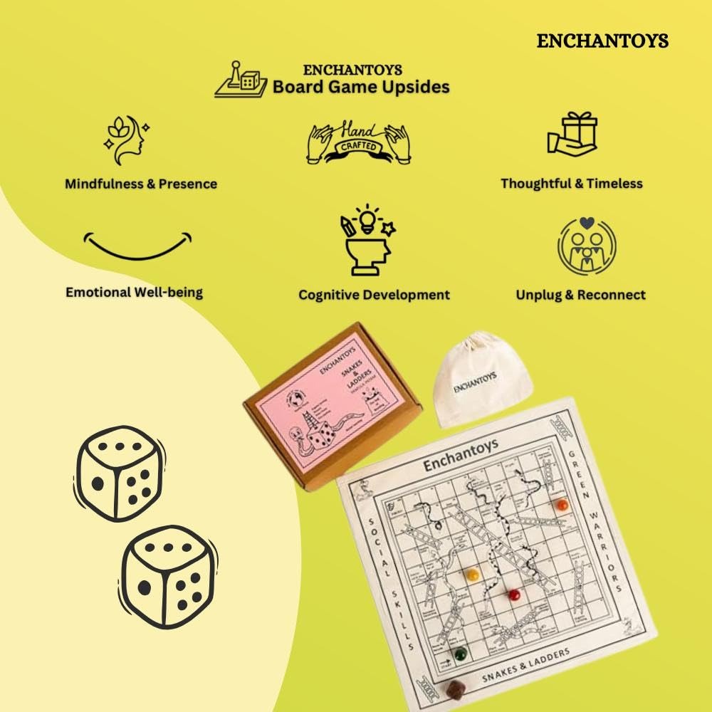 Buy Snakes & Ladders Cotton Cloth– Saanp Seedhi Eco-Board Game Online On Enchantoys