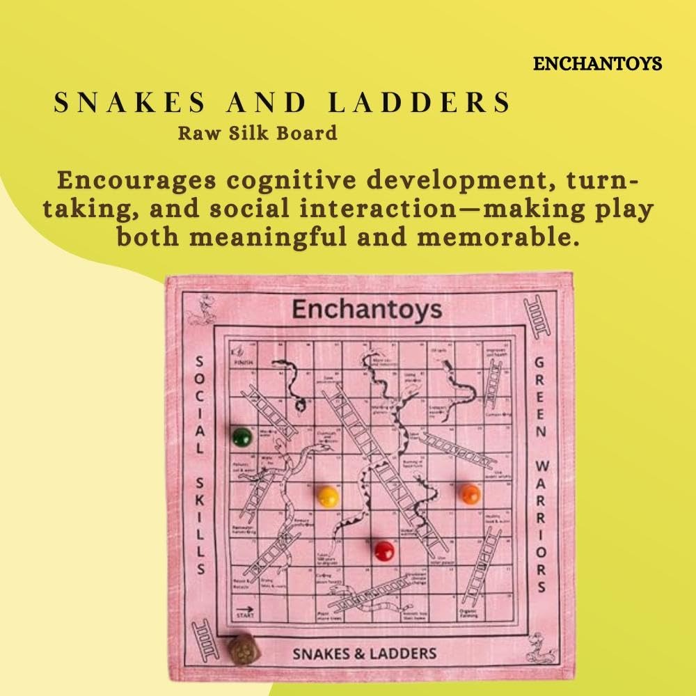 Buy Snakes & Ladders – Best Raw Silk Indian Classic Board Game Online On Enchantoys