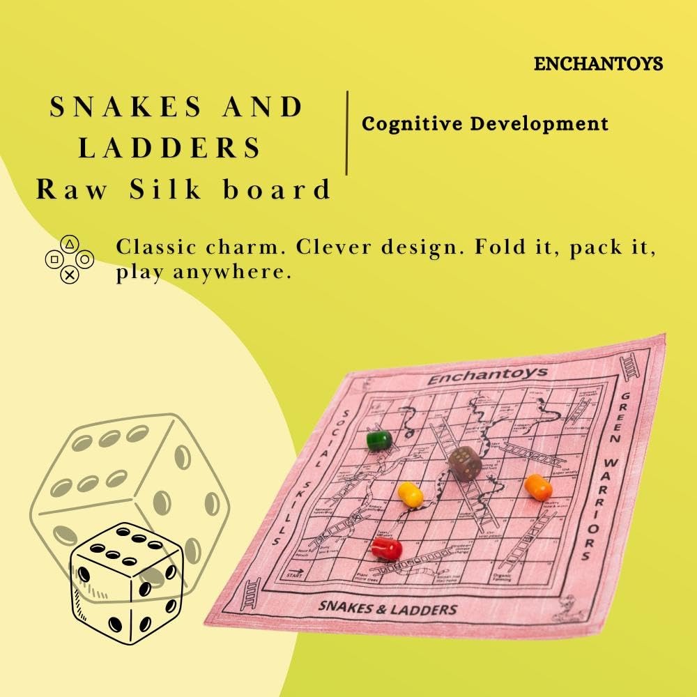Buy Snakes & Ladders – Best Raw Silk Indian Classic Board Game Online On Enchantoys