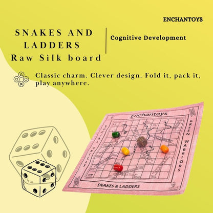Buy Snakes & Ladders – Best Raw Silk Indian Classic Board Game Online On Enchantoys