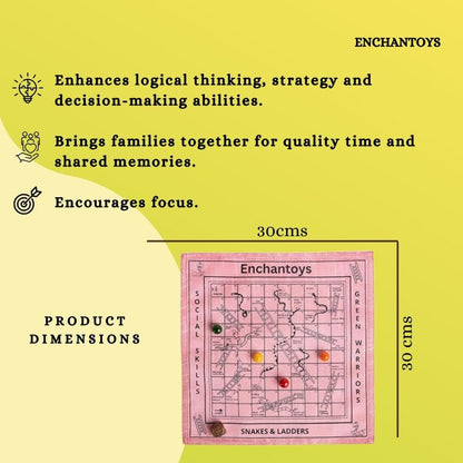 Buy Snakes & Ladders – Best Raw Silk Indian Classic Board Game Online On Enchantoys