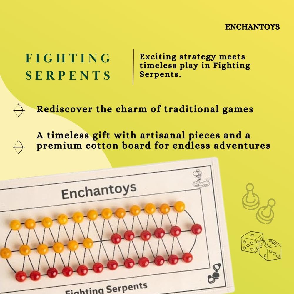 Fighting Serpents – Handcrafted Cotton Fabric Game