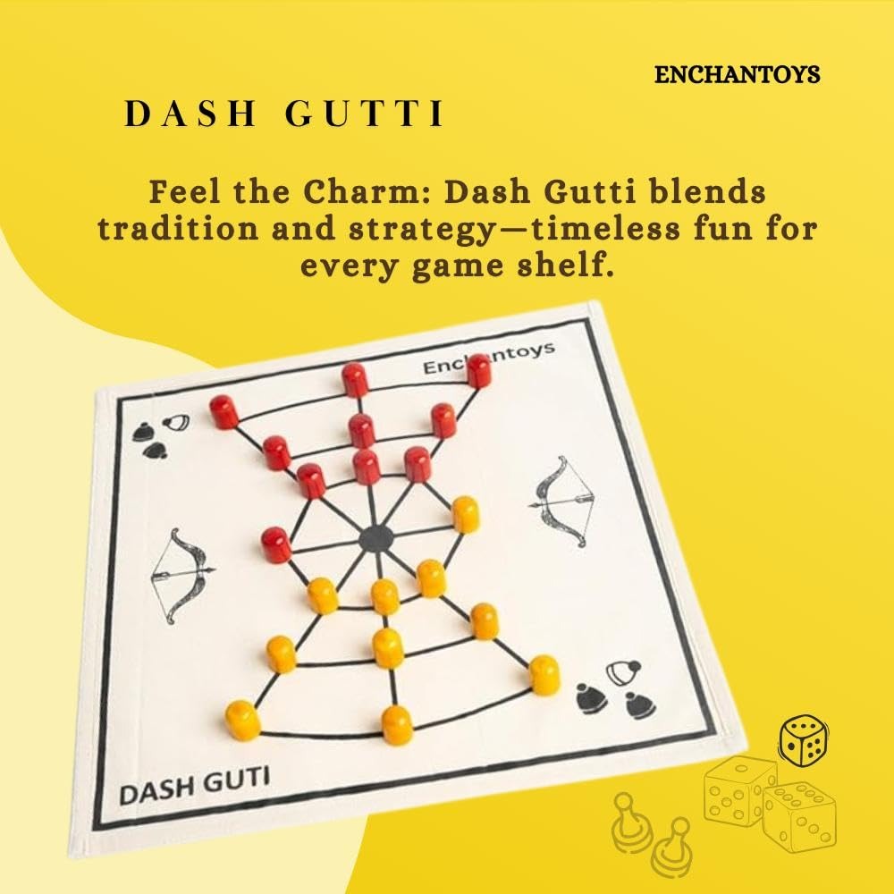 Buy Dash Gutti Board Game–Cotton Fabric Indian War Strategy Set Online On Enchantoys