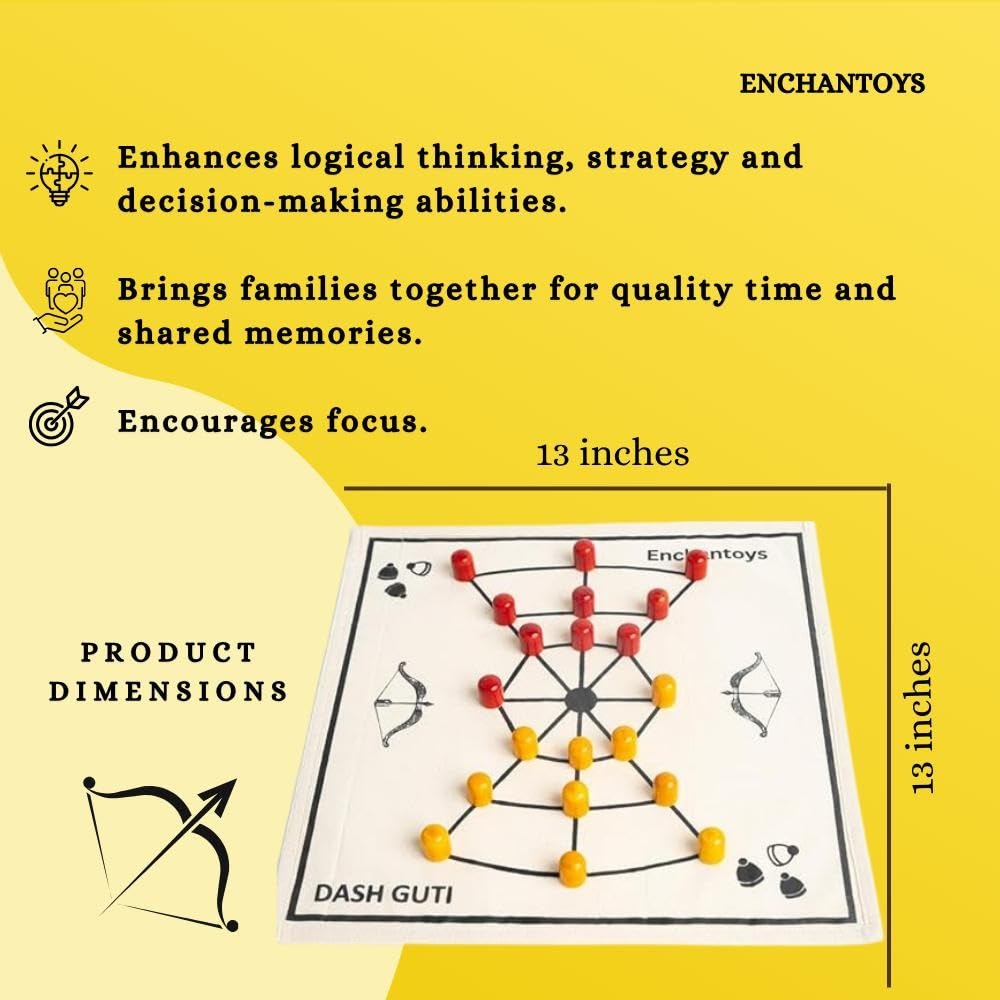 Buy Dash Gutti Board Game–Cotton Fabric Indian War Strategy Set Online On Enchantoys