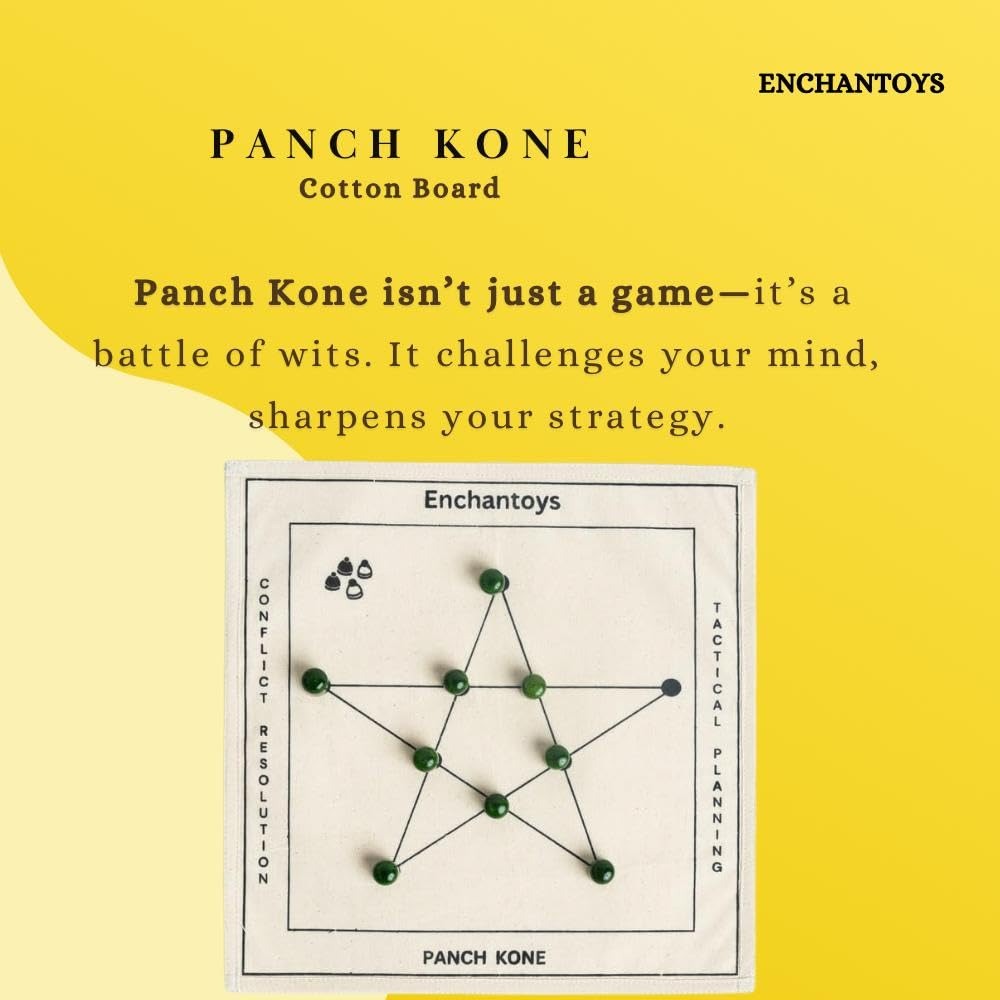 Buy Panch Kone Strategy Board Game – Portable Cotton Cloth Online On Enchantoys