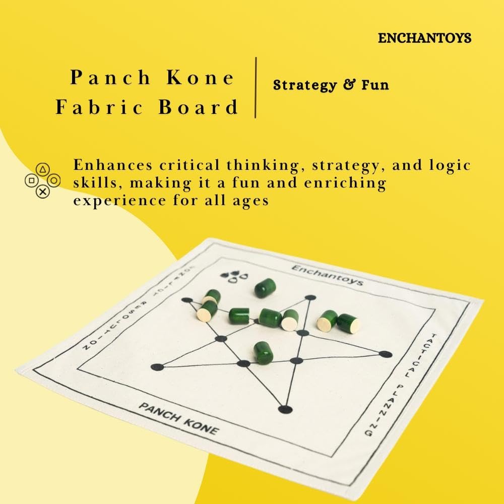 Buy Panch Kone Strategy Board Game – Portable Cotton Cloth Online On Enchantoys