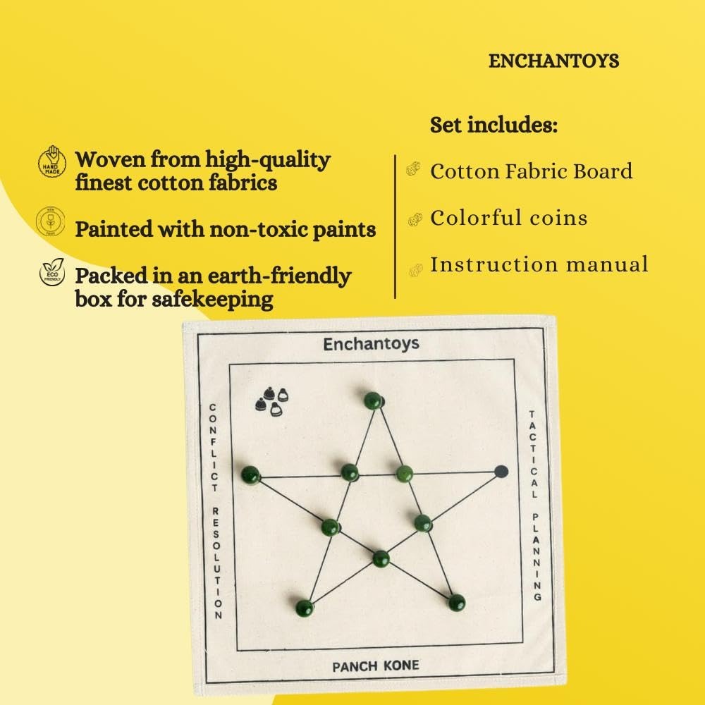 Buy Panch Kone Strategy Board Game – Portable Cotton Cloth Online On Enchantoys