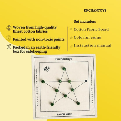 Buy Panch Kone Strategy Board Game – Portable Cotton Cloth Online On Enchantoys