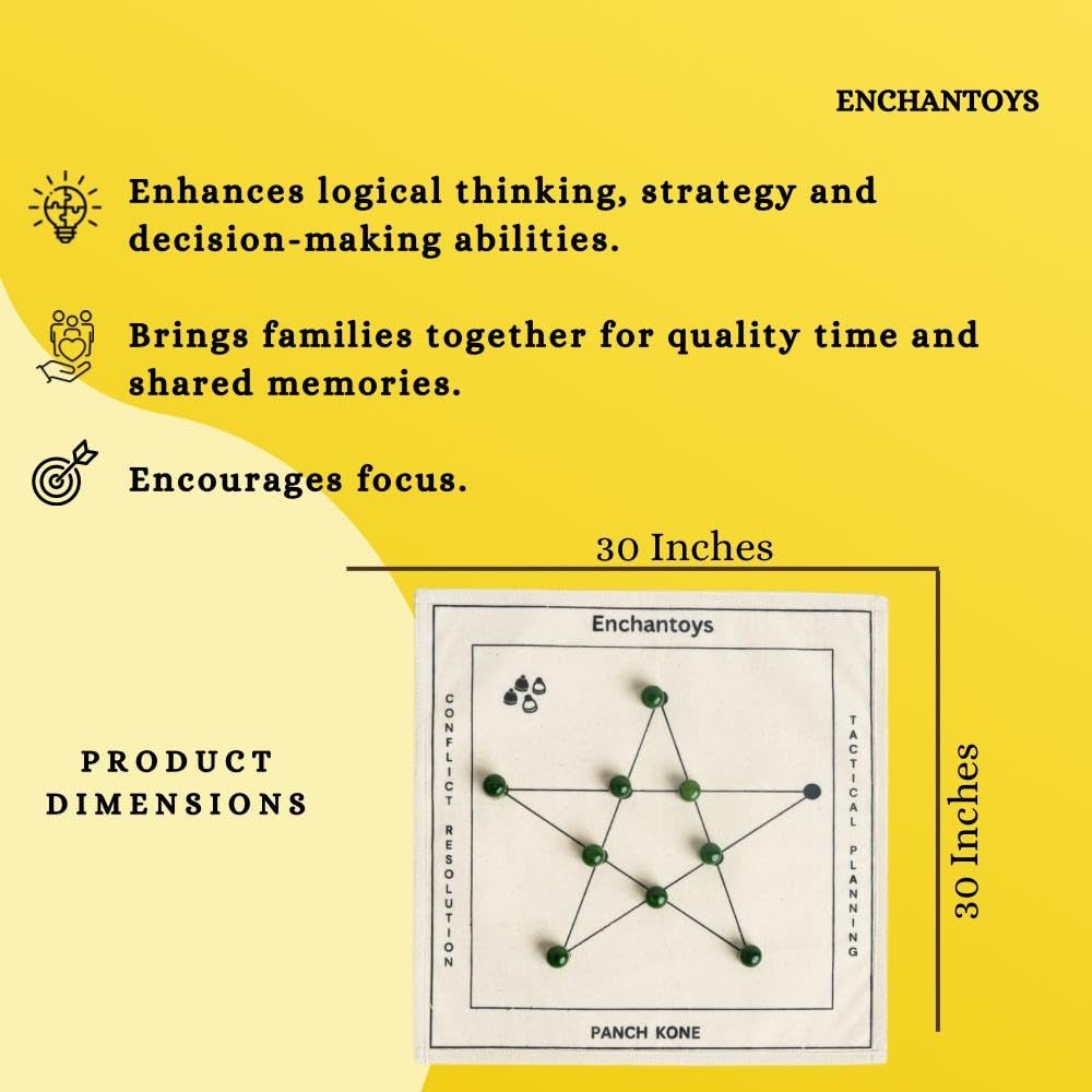 Buy Panch Kone Strategy Board Game – Portable Cotton Cloth Online On Enchantoys