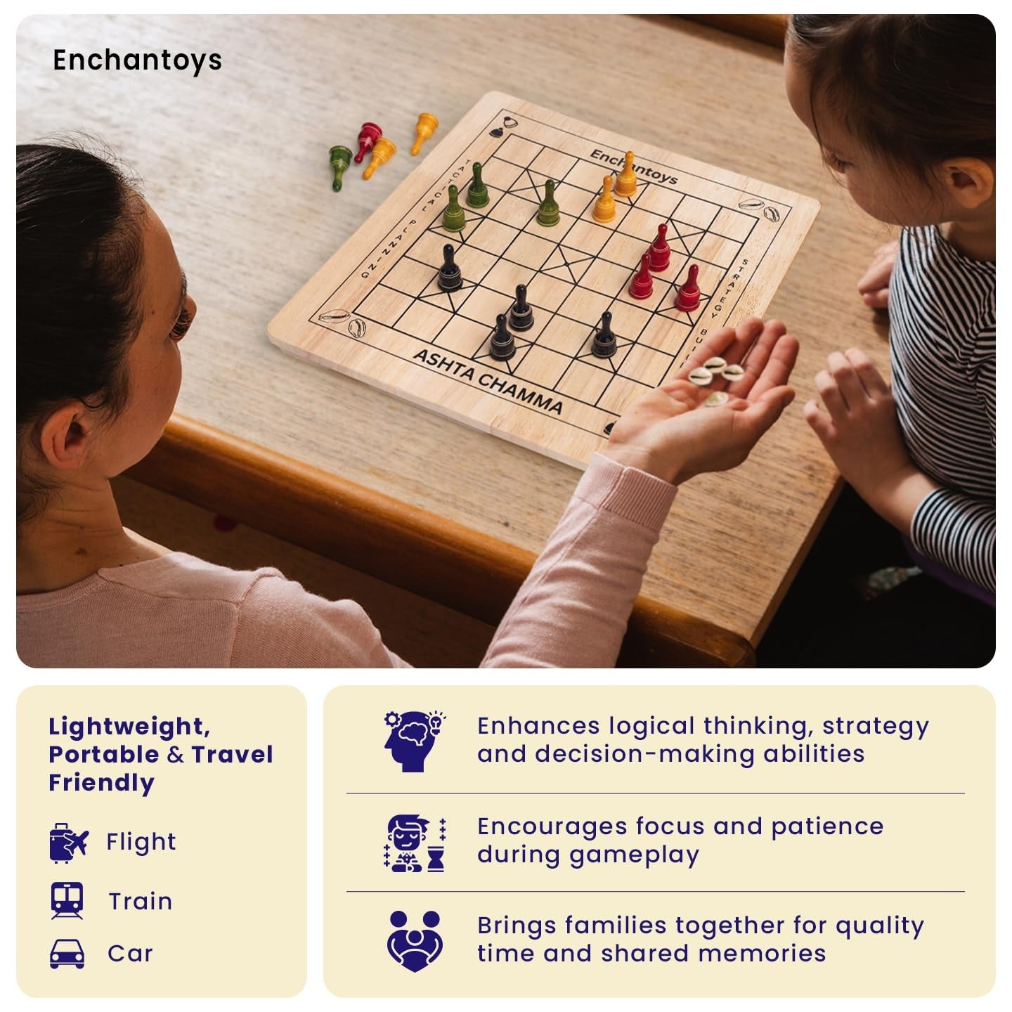 Buy Ashta Chamma Peeta – Trending Handcrafted Wooden Board Game Online On Enchantoys