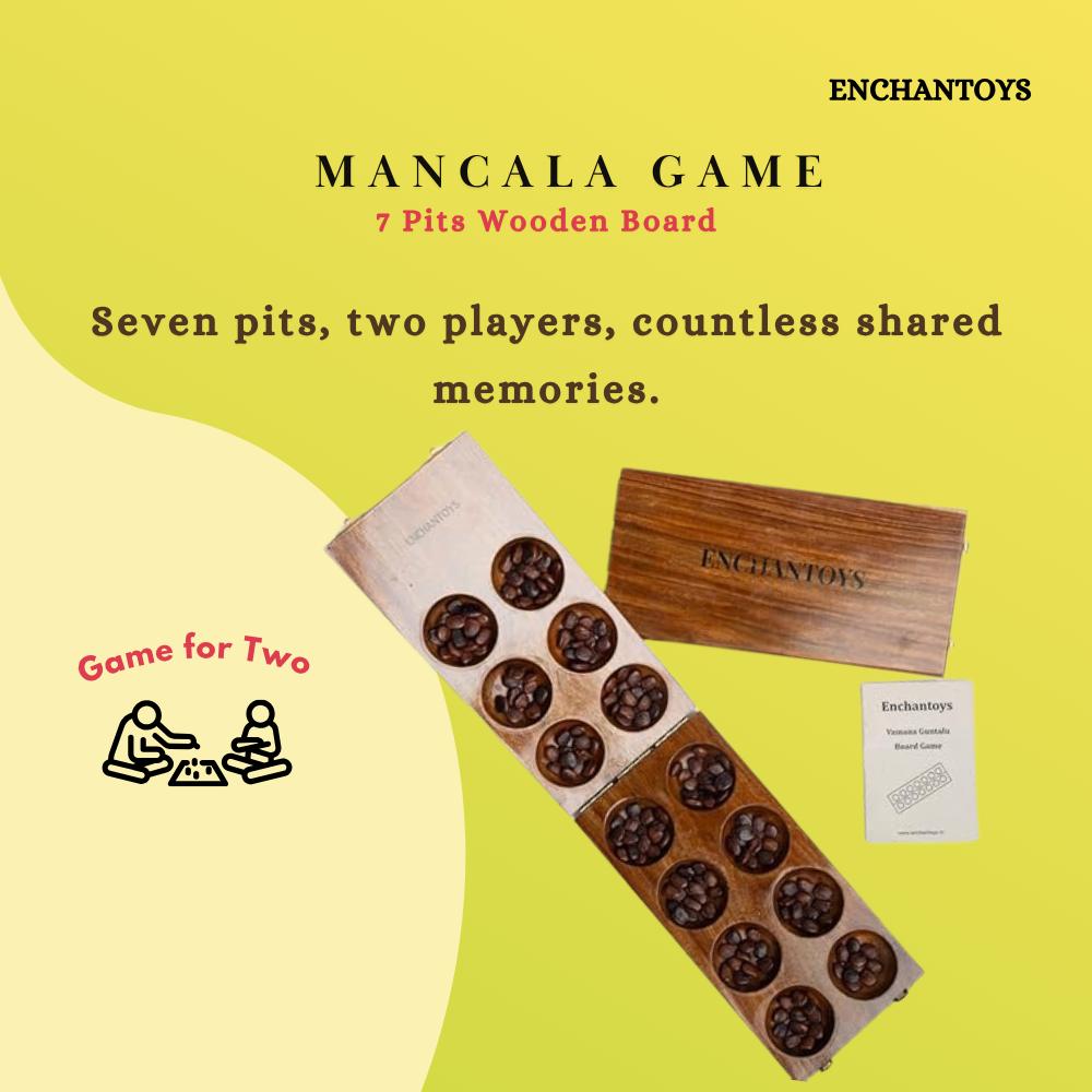 Buy Mancala 5-Pits Foldable Teak Board – Portable Strategy Game Online On Enchantoys