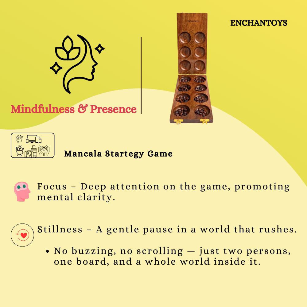 Buy Mancala 5-Pits Foldable Teak Board – Portable Strategy Game Online On Enchantoys