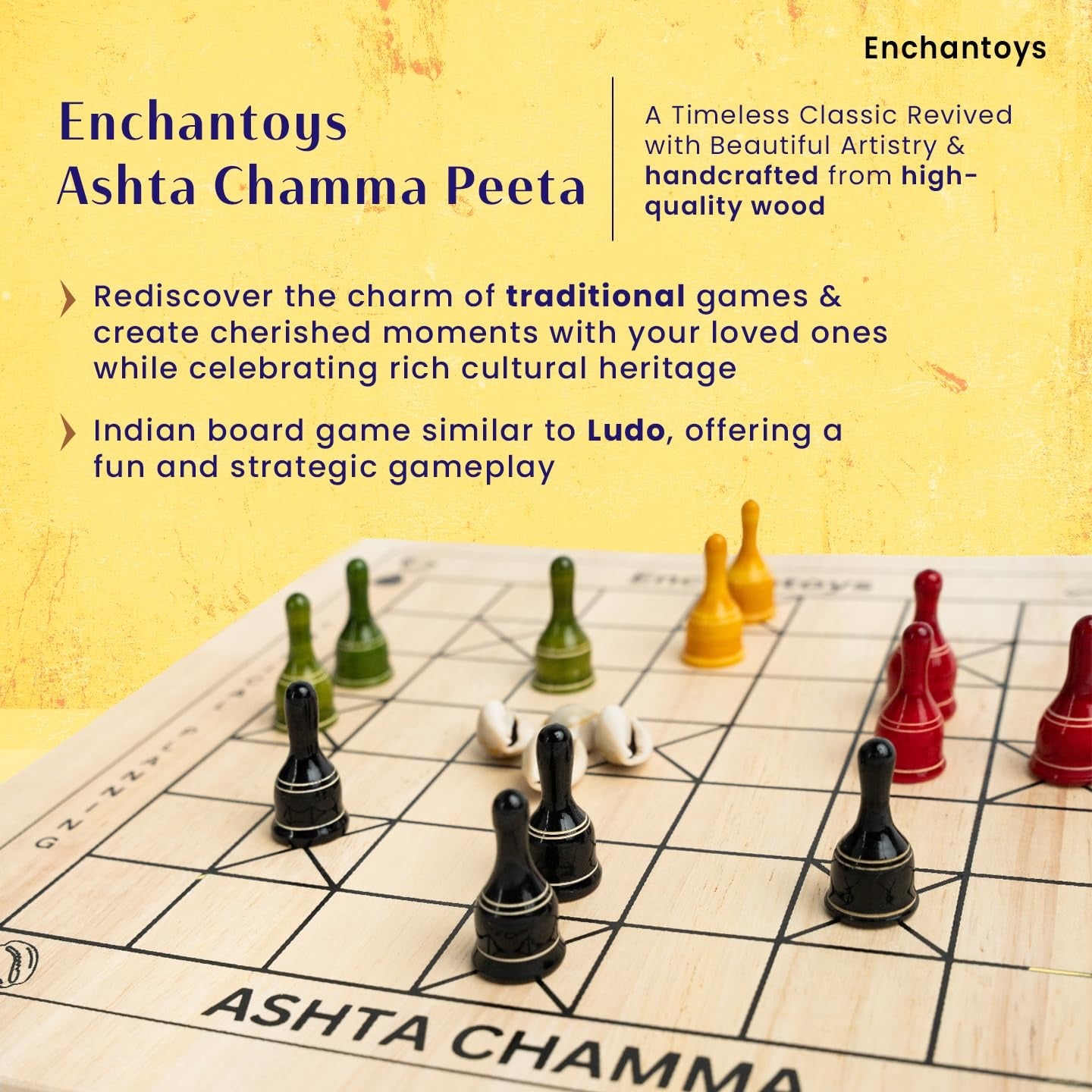 Buy Ashta Chamma Peeta – Trending Handcrafted Wooden Board Game Online On Enchantoys