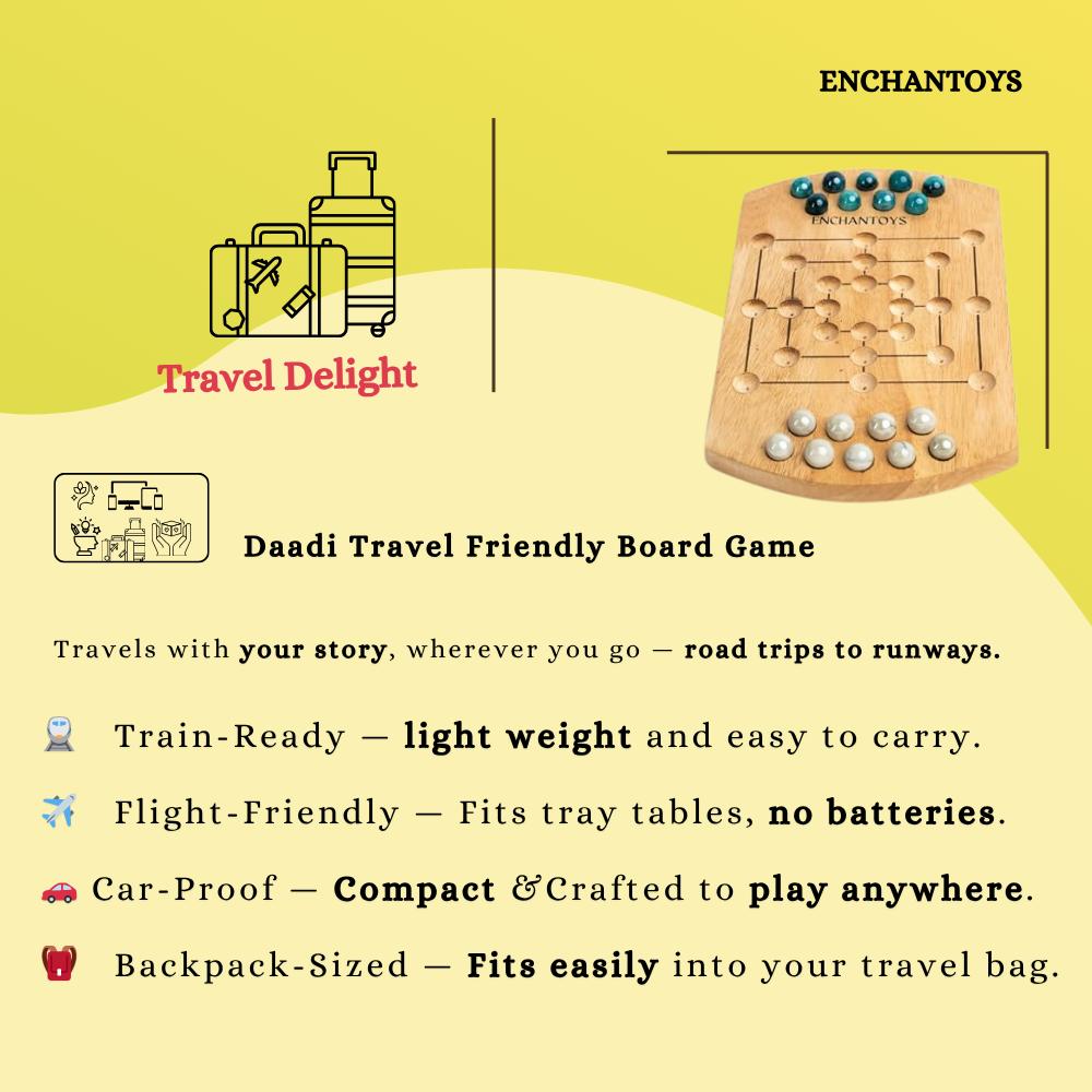 Buy Daadi Peeta Wooden Board Game – Classic Indian Strategy Online On Enchantoys