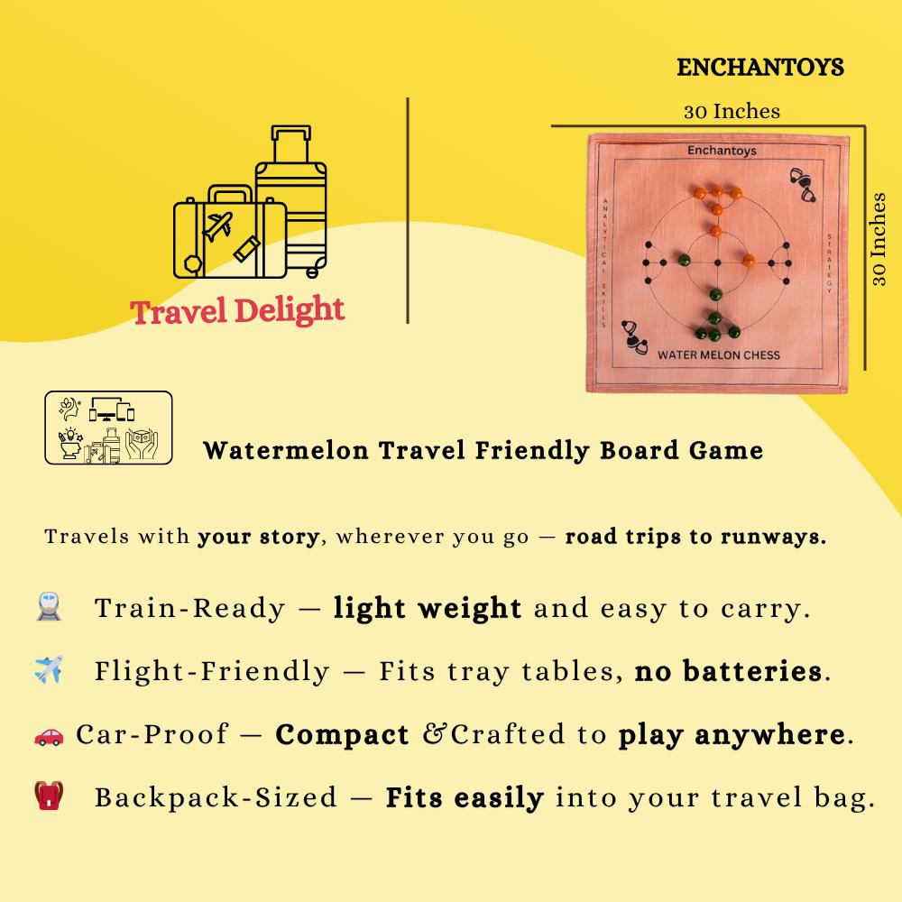 Buy Watermelon Chess Board – Handcrafted Raw Silk Luxury Set Online On Enchantoys