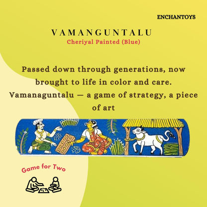 Buy Vamanaguntalu Board – Handcrafted Cheriyal Art (Blue) Online On Enchantoys
