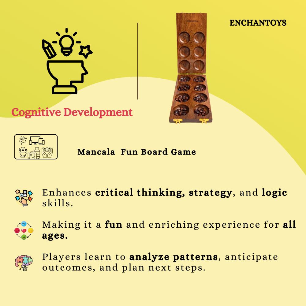 Buy Mancala 5-Pits Foldable Teak Board – Portable Strategy Game Online On Enchantoys