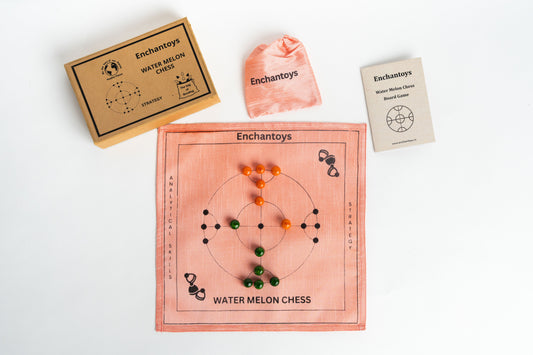 Buy Watermelon Chess Board – Handcrafted Raw Silk Luxury Set Online On Enchantoys