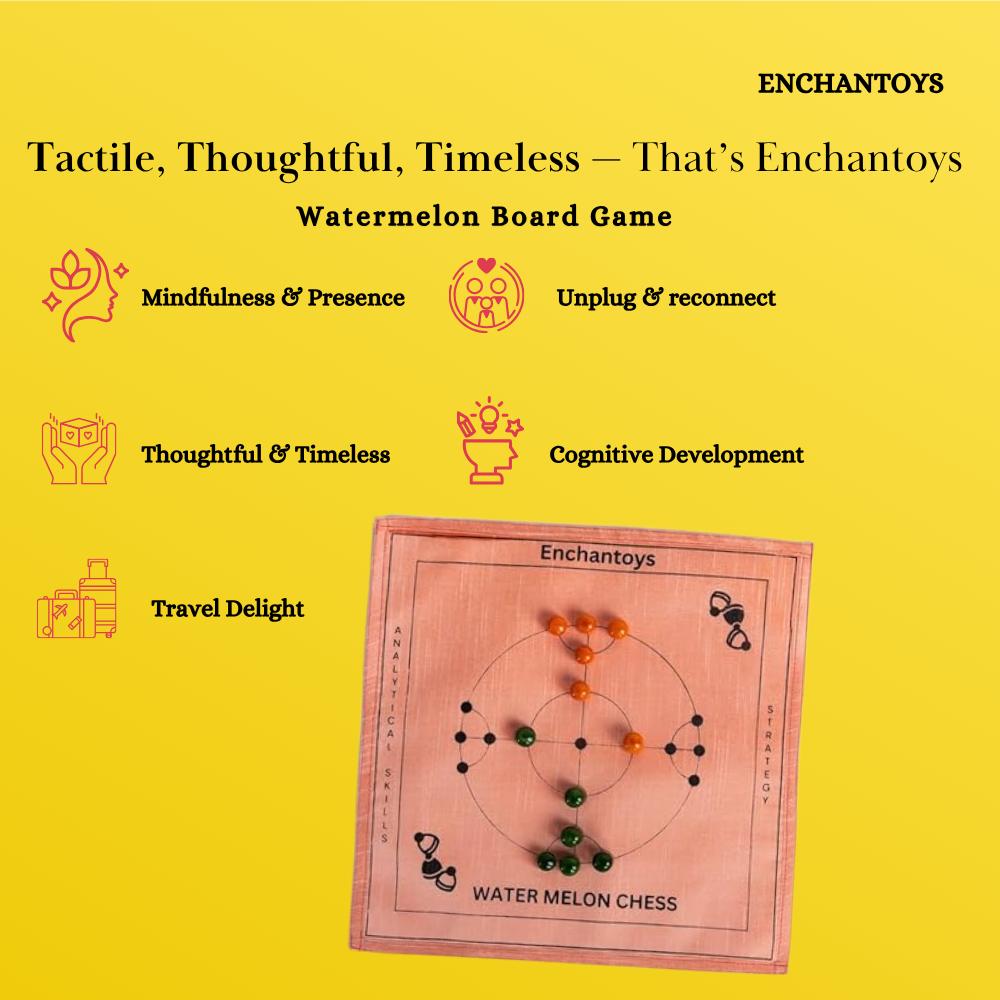 Buy Watermelon Chess Board – Handcrafted Raw Silk Luxury Set Online On Enchantoys