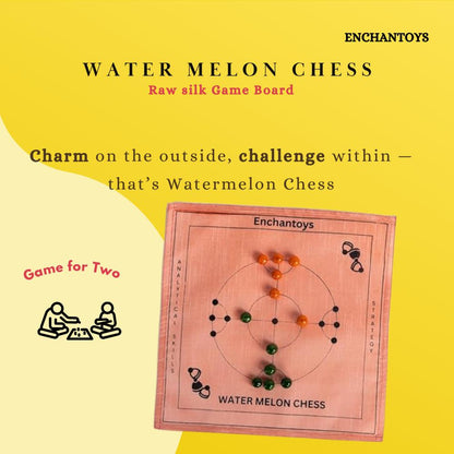 Buy Watermelon Chess Board – Handcrafted Raw Silk Luxury Set Online On Enchantoys